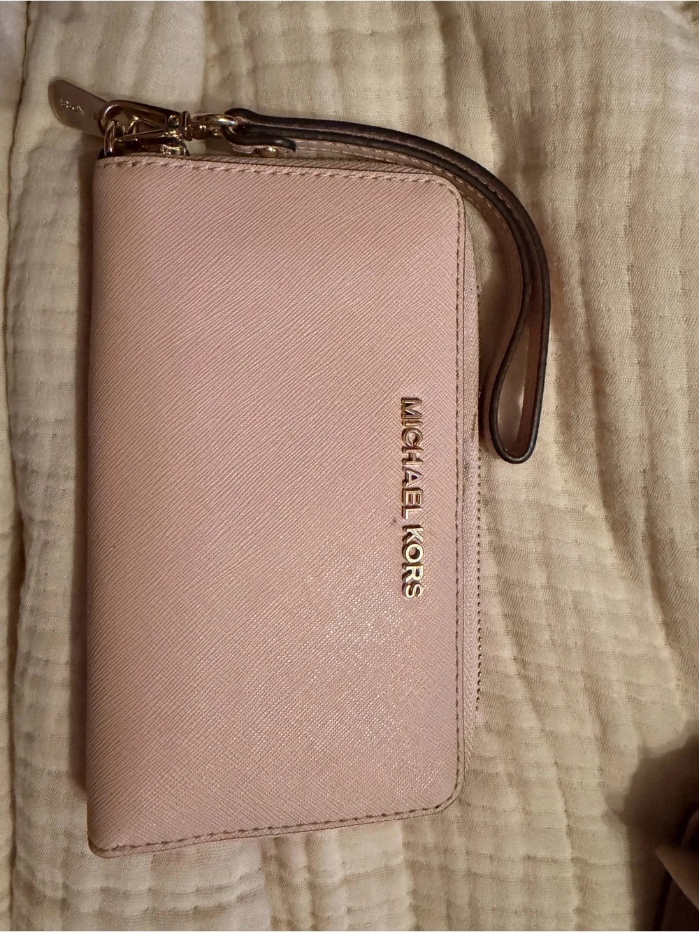 Michael Kors Blush Saffiano Leather Shoulder Bag with Matching Wallet